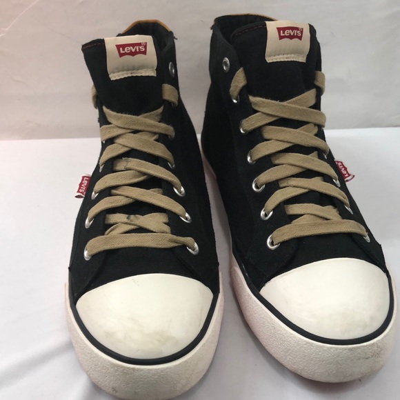 Levi’s Black Canvas High-Top Sneakers Size 13 - Picture 2 of 8